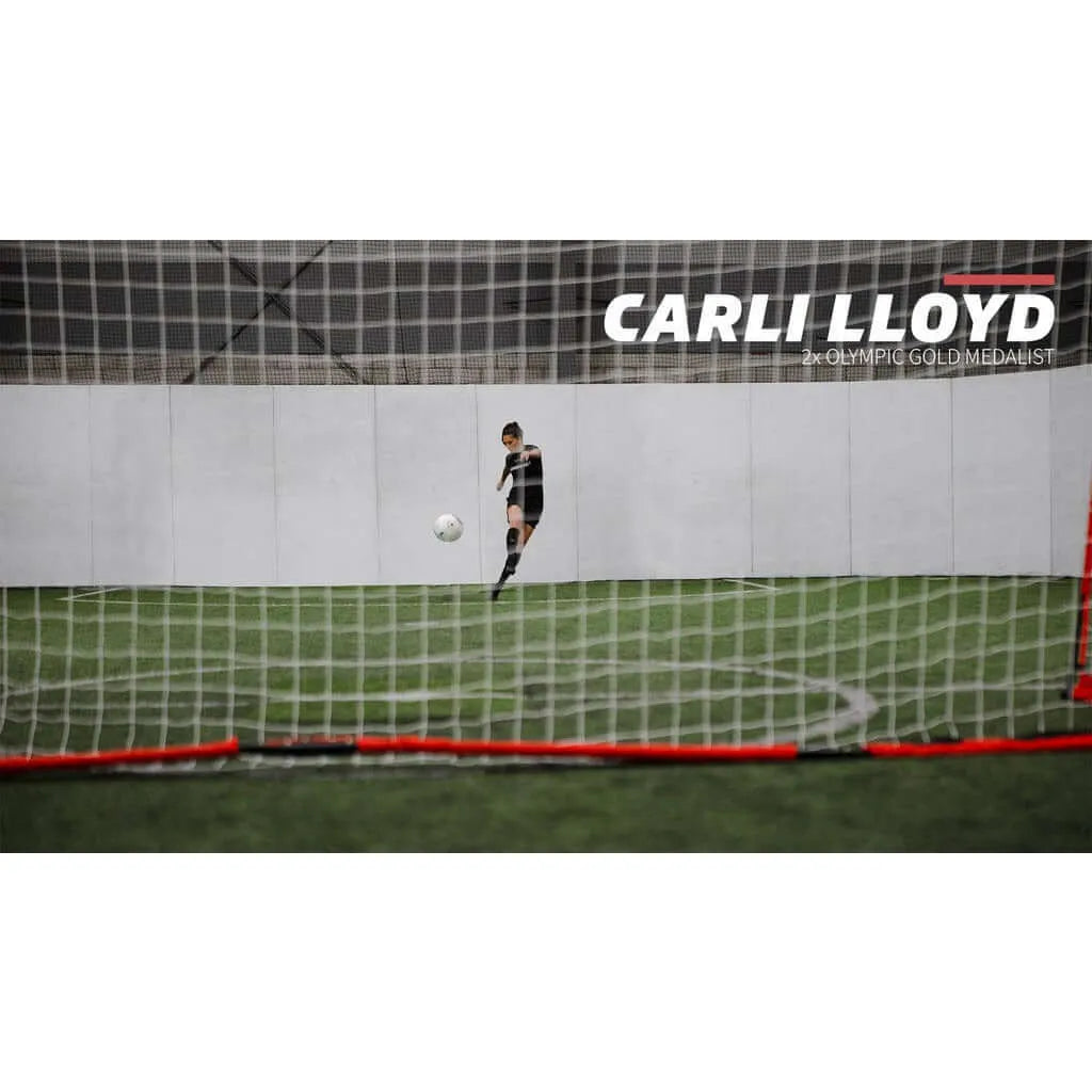 Powernet Soccer Goal 18.5' x 6.5' Portable Bow Style Net S023 - woman playing soccer 