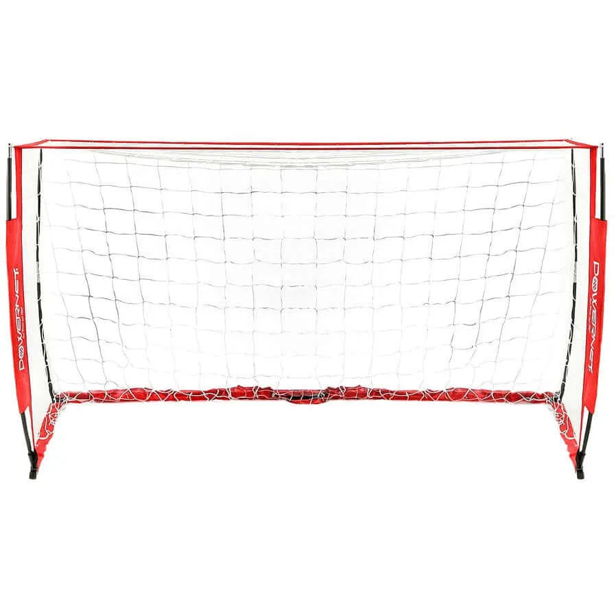 Front view of Powernet Soccer Goal 8x4 Portable Bow Style Net S002 in white background