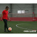 Olympic gold medalist Carli Lloyd playing indoor soccer with Powernet Soccer Goal Regulation Size 24x8 Net S007in the background