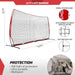 Powernet 12x9 Sports Barrier Net 1021 - measurements and parts illustration