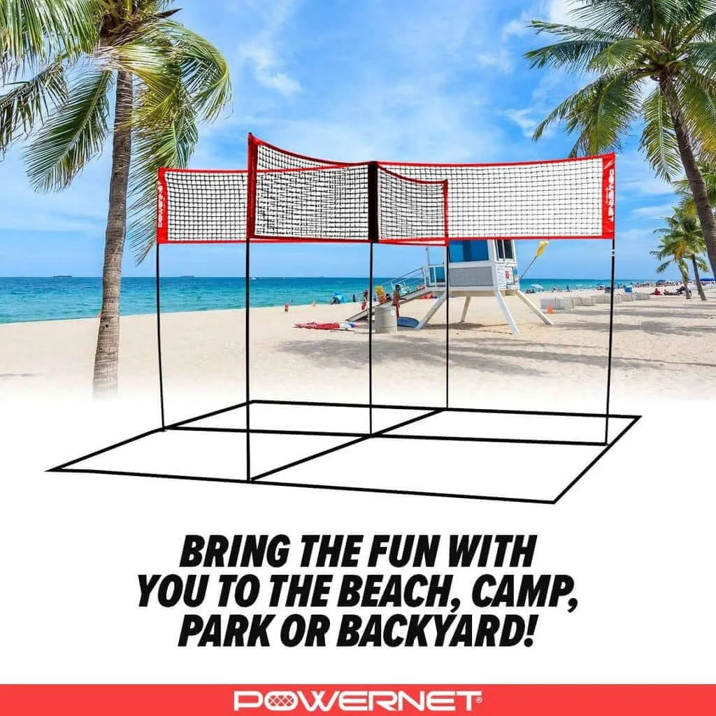 Powernet Volleyball Four Square Net in beach background