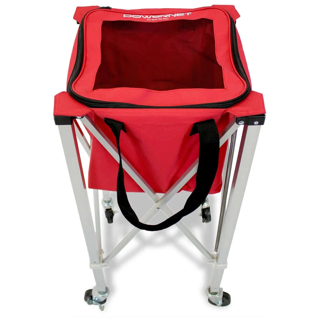 Powernet Wheeled Ball Caddy Cart for Baseball Softball and Tennis 1091 in white background