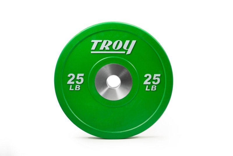 Premium Rubber Bumper Plate - 25 lb green plate