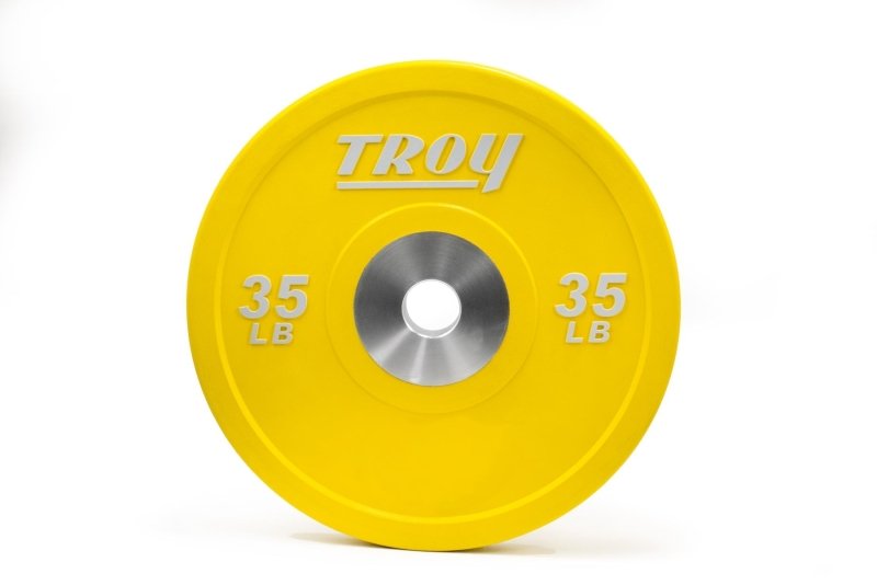 Premium Rubber Bumper Plate - 35 lb yellow plate