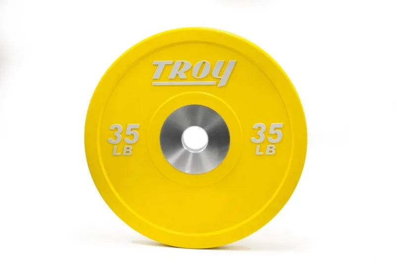 Premium Rubber Bumper Plate - 35 lb yellow plate