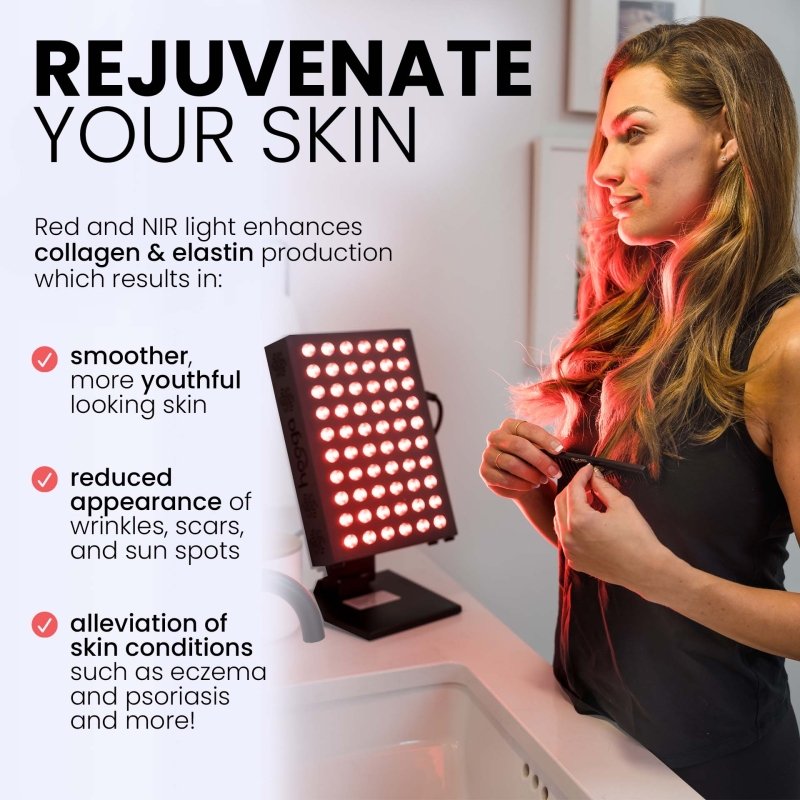 PRO300 - Red Light Therapy Panel - woman combing her hair