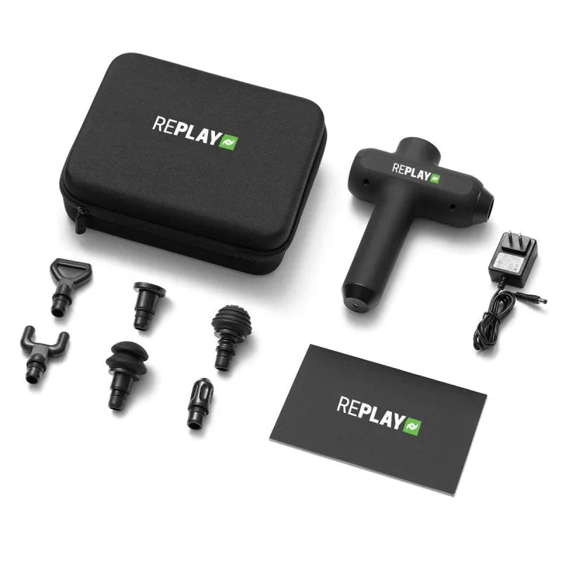 Rapid Reboot Replay Percussion Massage Gun - with different attachments 
