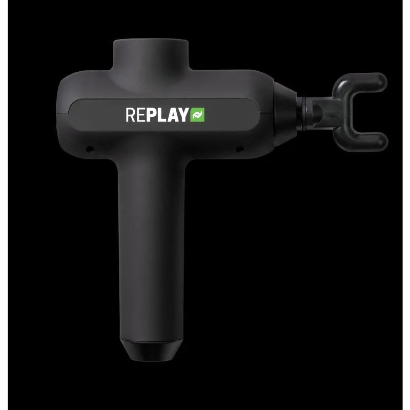 Rapid Reboot Replay Percussion Massage Gun - black c-shaped attachment
