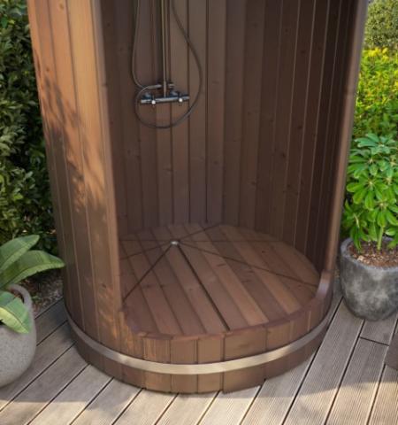 SaunaLife Barrel Shower Model R3 -SaunaLife Barrel Shower Model R3 - wooden paneling 