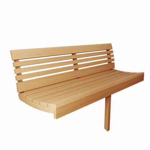 SaunaLife Model E6 Sauna Barrel - wooden bench 3D picture