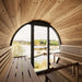 SaunaLife Model EE8G Sauna Barrel - view from inside the sauna