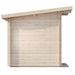 SaunaLife Model G4 Outdoor Home Sauna Kit - a wooden sauna with a roof