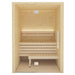 SaunaLife Model X2 Indoor Home Sauna - Front view of wooden sauna