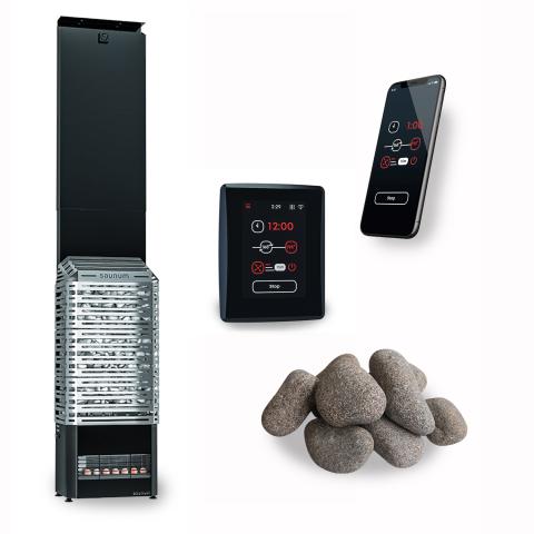 Saunum AIR 7 WiFi Sauna Heater Package - heater, control system and rocks