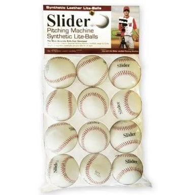 Slider Lite Synthetic Leather Pitching Machine Baseballs -12 Pack