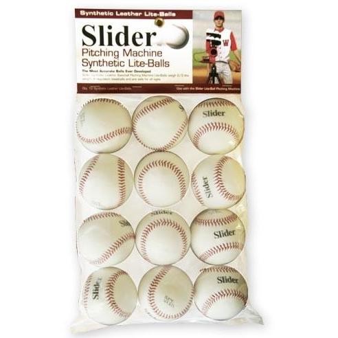 Slider Lite Synthetic Leather Pitching Machine Baseballs -12 Pack