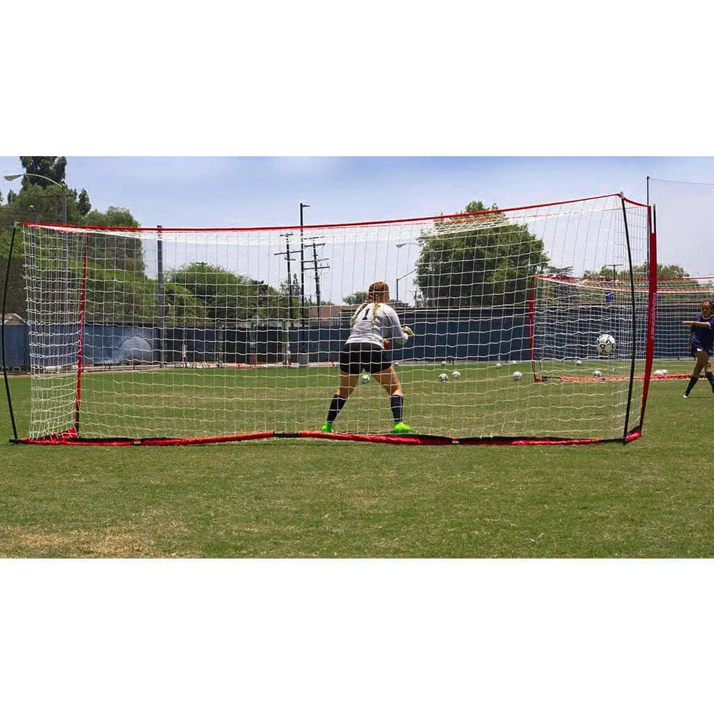 Powernet Soccer Goal 18.5' x 6.5' Portable Bow Style Net S023 - several women playing soccer