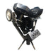 Spinball Wizard 3 Wheel Baseball Pitching Machine - black machine with shooter