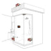 ThermaSol Advanced Steam Shower Generator | PROII-575 - installation schematic of generator in shower room