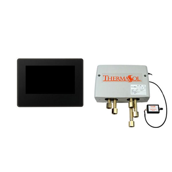 Thermasol Digital Shower Package with 7" ThermaTouch | DSP-TT7 - black tablet and box with connector