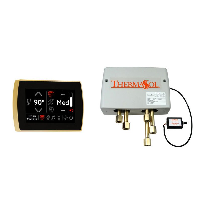 Thermasol Digital Shower Package with Flushmount SignaTouch | DSP-SIGF - polished gold finish