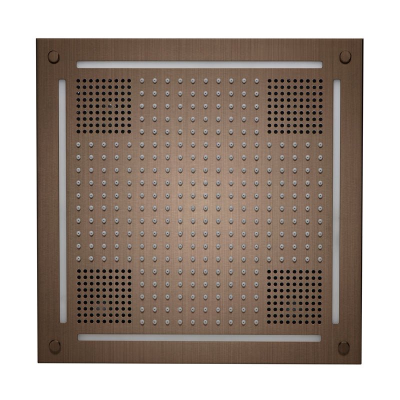 Thermasol Hydrovive Light, Sound, Rain system Square | HVLSRSQ - brown finish