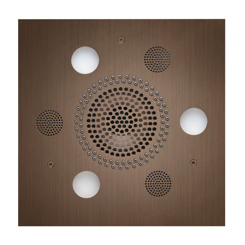 Thermasol Serenity Light, Sound, Rain System Square | SLSRSQ - dark brown finish