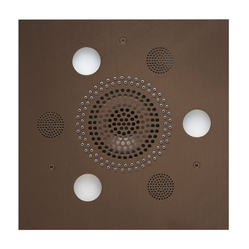 Thermasol Serenity Light, Sound, Rain System Square | SLSRSQ - brown finish