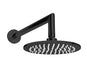 Thermasol Shower Arm and Rain head Round | 15-1011 - matte black finish