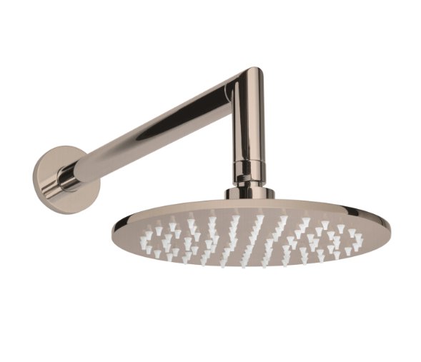 Thermasol Shower Arm and Rain head Round | 15-1011 - satin nickel finish