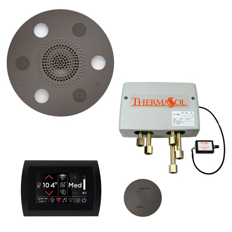 Thermasol Total Wellness Package Hydrovive with SignaTouch Round | TWPHSR - Finish: Black Nickel