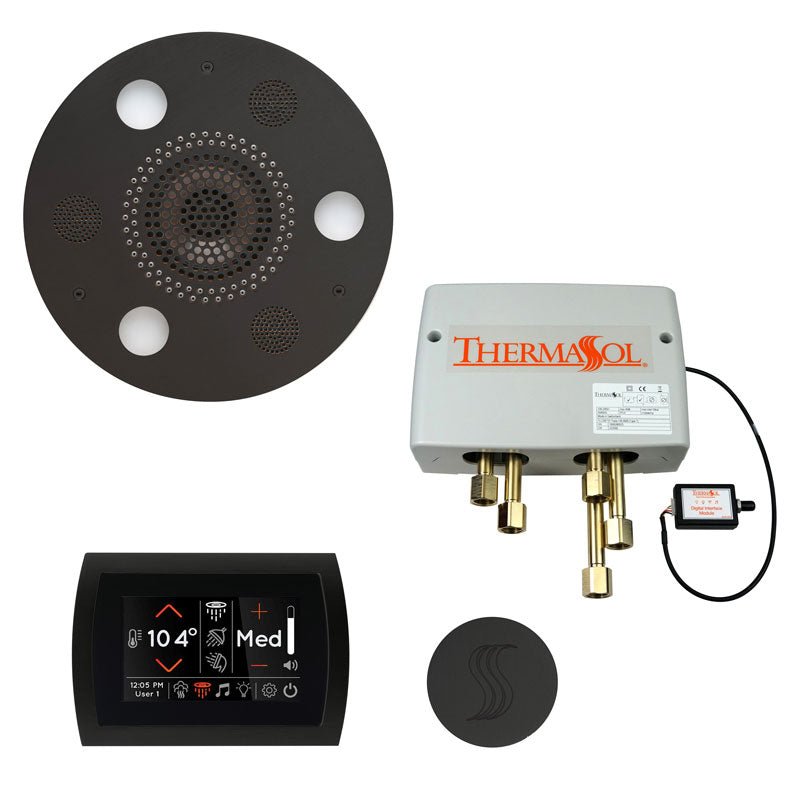 Thermasol Total Wellness Package Hydrovive with SignaTouch Round | TWPHSR - Finish: Matte Black