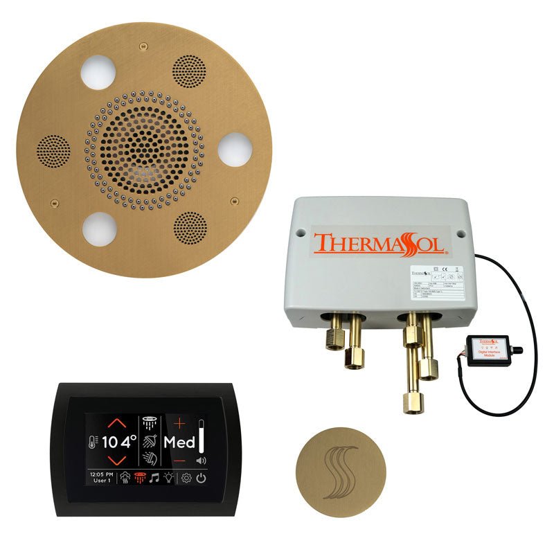 Thermasol Total Wellness Package Hydrovive with SignaTouch Round | TWPHSR - Finish: Satin Brass