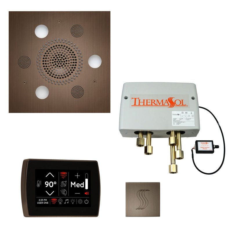 Thermasol Total Wellness Package Hydrovive with SignaTouch Square | TWPHSS - Finish: Antique Copper 