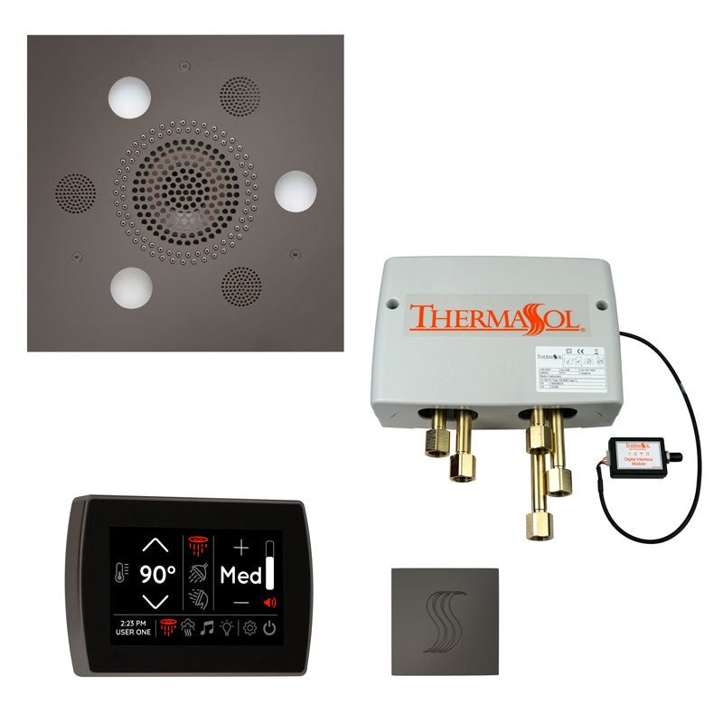 Thermasol Total Wellness Package Hydrovive with SignaTouch Square | TWPHSS - Finish: Black Nickel