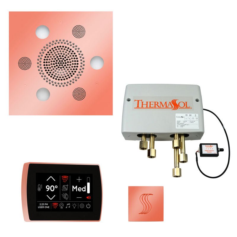 Thermasol Total Wellness Package Hydrovive with SignaTouch Square | TWPHSS - Finish: Copper