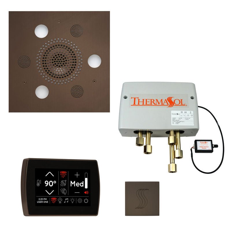 Thermasol Total Wellness Package Hydrovive with SignaTouch Square | TWPHSS - Finish: Oil Rubbed Bronze