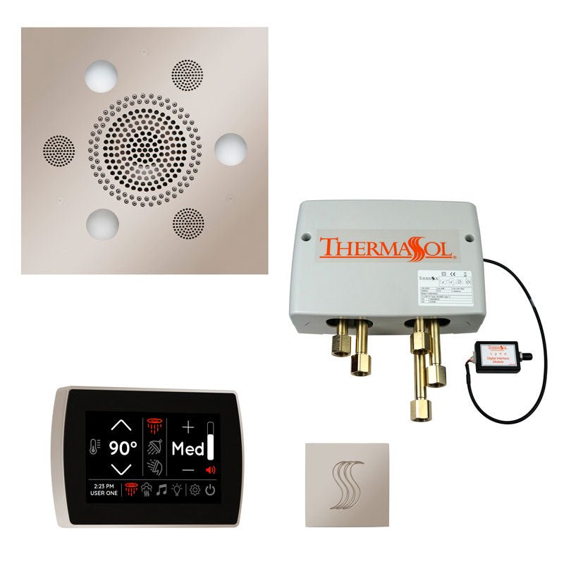 Thermasol Total Wellness Package Hydrovive with SignaTouch Square | TWPHSS - Finish: Polished Nickel