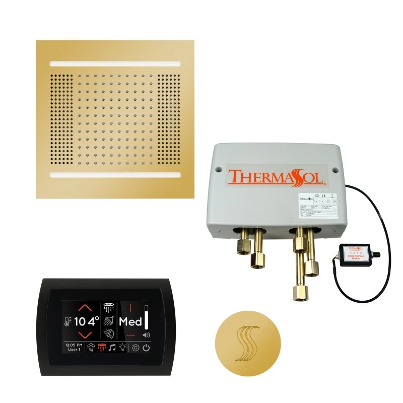 Thermasol Total Wellness Package Hydrovive14 with SignaTouch Round | TWPH14SR - Finish: Polished Gold