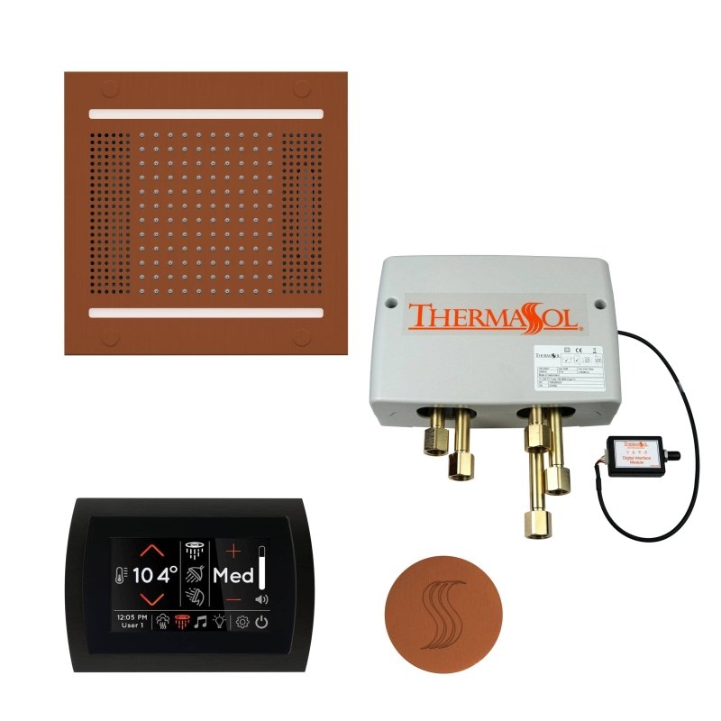 Thermasol Total Wellness Package Hydrovive14 with SignaTouch Square | TWPH14SS - Finish: Antique Copper