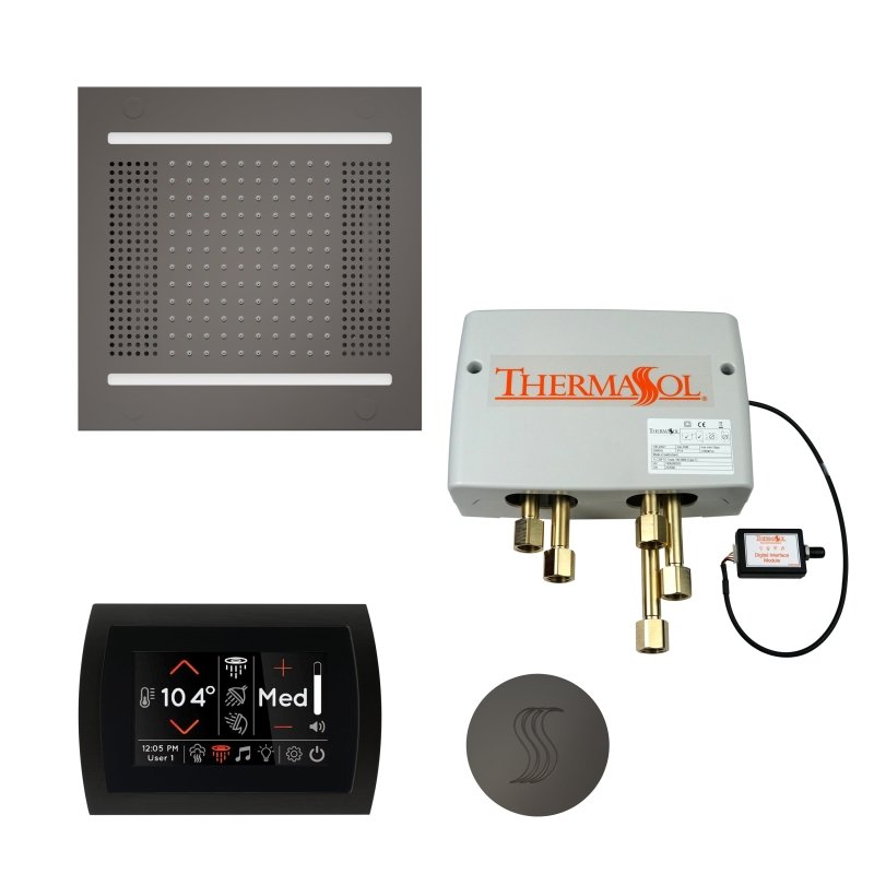 Thermasol Total Wellness Package Hydrovive14 with SignaTouch Square | TWPH14SS - Finish: Black Nickel