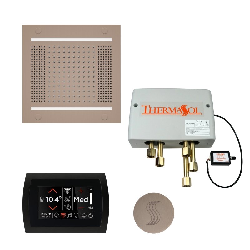 Thermasol Total Wellness Package Hydrovive14 with SignaTouch Square | TWPH14SS - Finish: Satin Nickel