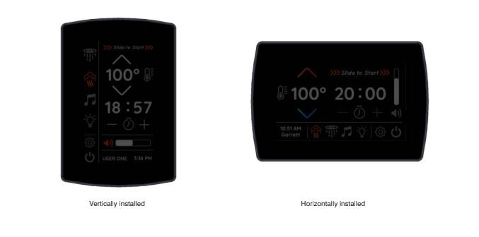 Thermasol Wellness Hydrovive Steam Package with SignaTouch Square | WHSTPSS - Vertical and horizontal installation