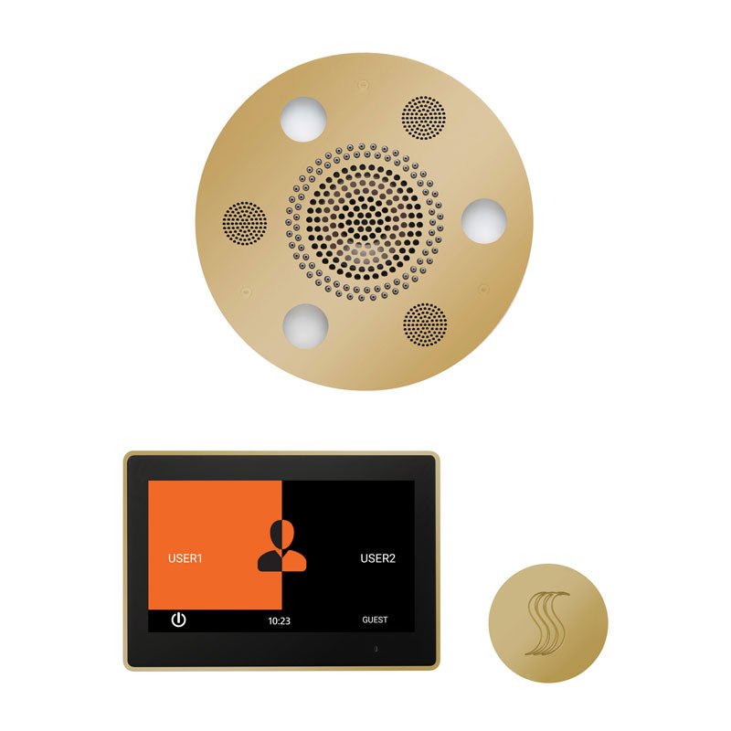 Thermasol Wellness Steam Package with 10" ThermaTouch Round | WSTP10R - Finish: Polished Brass