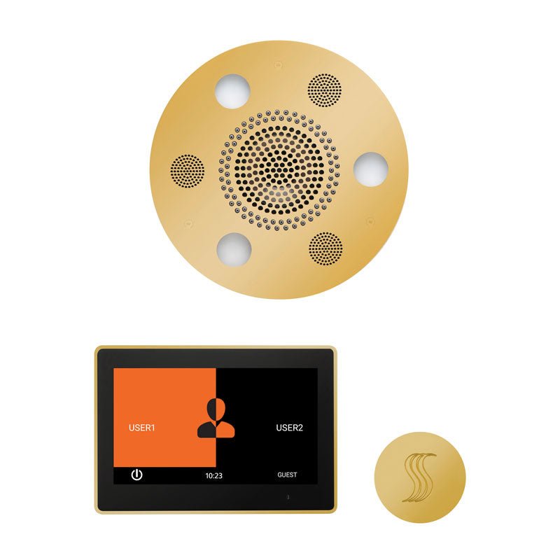 Thermasol Wellness Steam Package with 10" ThermaTouch Round | WSTP10R - Finish: Polished Gold