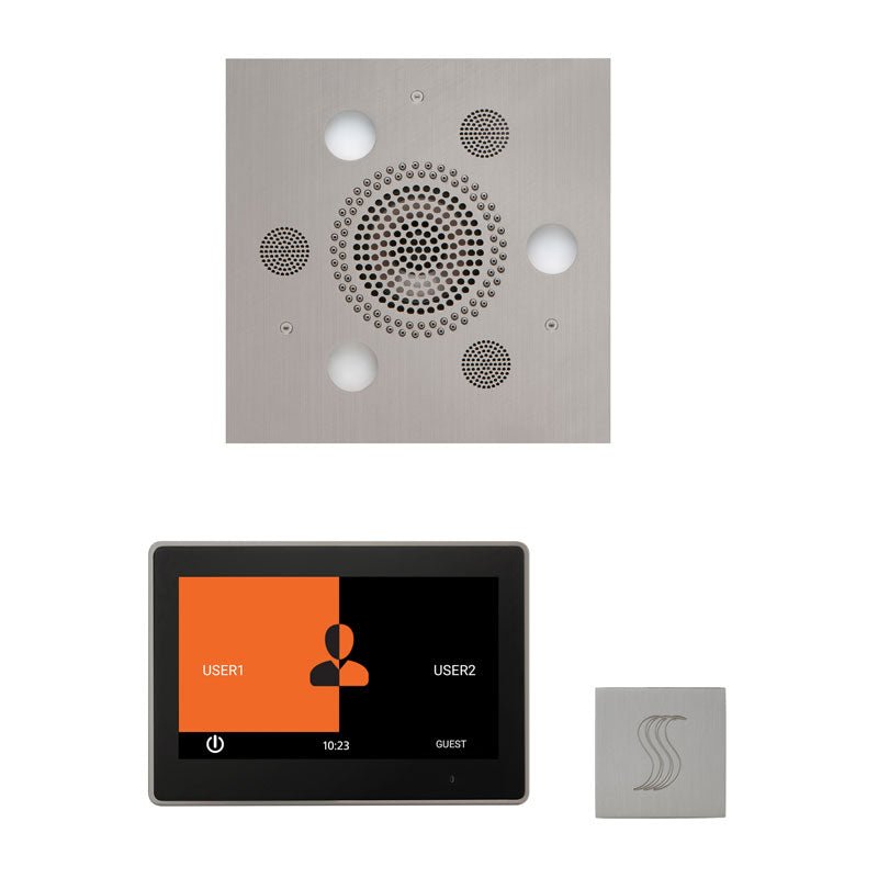 Thermasol Wellness Steam Package with 10" ThermaTouch Square | WSTP10S - Finish: Satin Chrome