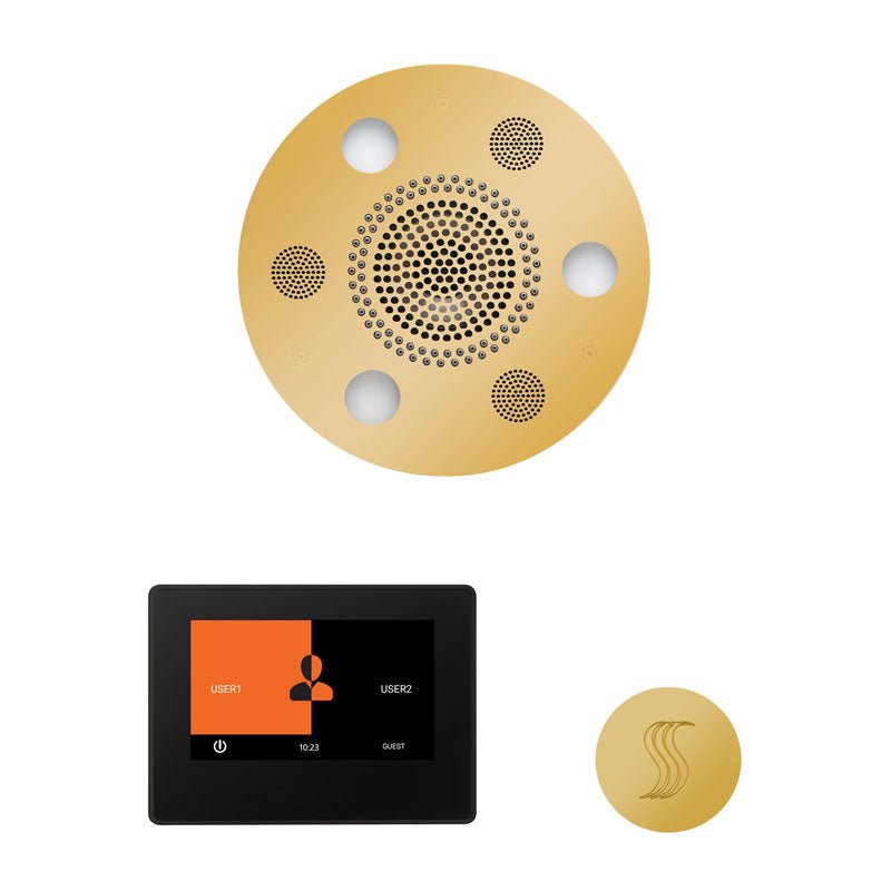 Thermasol Wellness Steam Package with 7" ThermaTouch Round | WSTP7R - Finish: Polished Gold