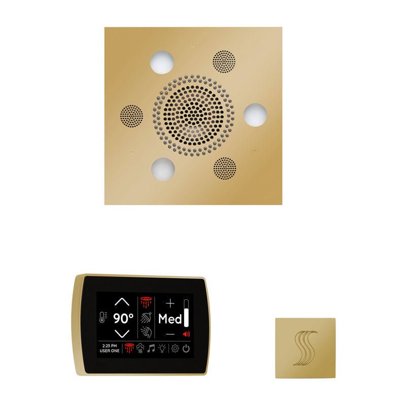 Thermasol Wellness Steam Package with SignaTouch Square | WSTPSS - Finish: Polished Brass