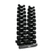 TKO 10 Pair Vertical Dumbbell Rack - bunch of dumbellls on a rack 