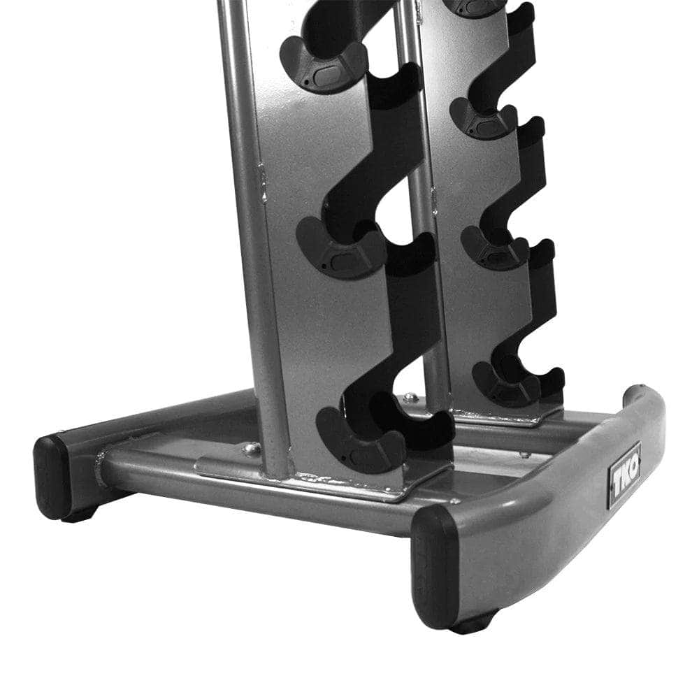 TKO 10 Pair Vertical Dumbbell Rack - close metal base